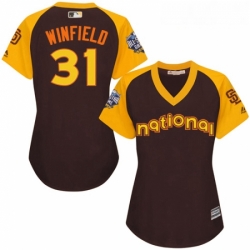 Womens Majestic San Diego Padres 31 Dave Winfield Authentic Brown 2016 All Star National League BP Cool Base Cool Base MLB Jersey