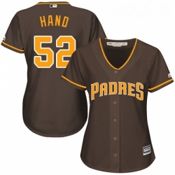 Womens Majestic San Diego Padres 52 Brad Hand Replica Brown Alternate Cool Base MLB Jersey 