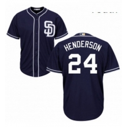 Youth Majestic San Diego Padres 24 Rickey Henderson Authentic Navy Blue Alternate 1 Cool Base MLB Jersey