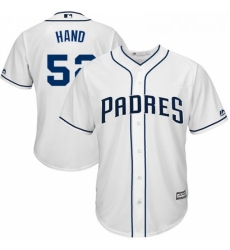 Youth Majestic San Diego Padres 52 Brad Hand Authentic White Home Cool Base MLB Jersey 