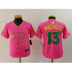 Youth San Diego Padres 3 Jackson Merrill Pink Stitched Baseball Jersey 3