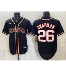 Men San Francisco Giants  26 Matt Chapman 2026 Fashion Replica Black Out Stitched Baseball Jersey