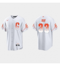 Men San Francisco Giants 33 Darin Ruf Men 2021 City Connect White Fan Version Jersey