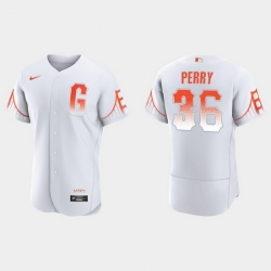 Men San Francisco Giants 36 Gaylord Perry Men 2021 City Connect Authentic White Jersey