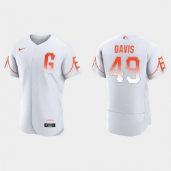 Men San Francisco Giants 49 Jaylin Davis Men 2021 City Connect Authentic White Jersey