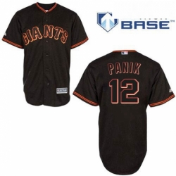 Mens Majestic San Francisco Giants 12 Joe Panik Replica Black New Cool Base MLB Jersey