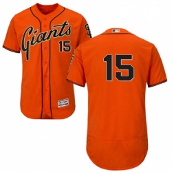 Mens Majestic San Francisco Giants 15 Bruce Bochy Orange Alternate Flex Base Authentic Collection MLB Jersey