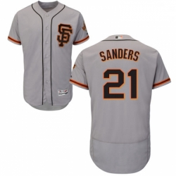 Mens Majestic San Francisco Giants 21 Deion Sanders Grey Alternate Flex Base Authentic Collection MLB Jersey