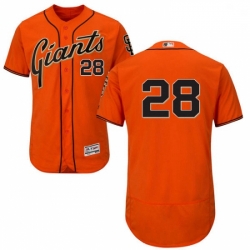 Mens Majestic San Francisco Giants 28 Buster Posey Orange Alternate Flex Base Authentic Collection MLB Jersey