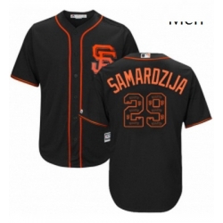 Mens Majestic San Francisco Giants 29 Jeff Samardzija Authentic Black Team Logo Fashion Cool Base MLB Jersey