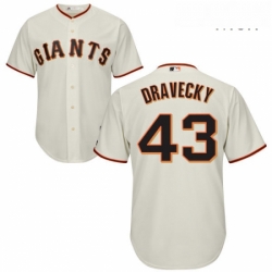 Mens Majestic San Francisco Giants 43 Dave Dravecky Replica Cream Home Cool Base MLB Jersey