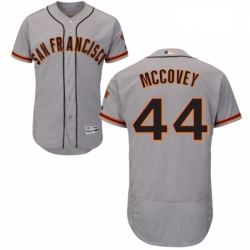 Mens Majestic San Francisco Giants 44 Willie McCovey Grey Road Flex Base Authentic Collection MLB Jersey