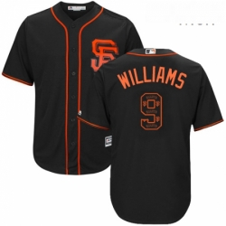 Mens Majestic San Francisco Giants 9 Matt Williams Authentic Black Team Logo Fashion Cool Base MLB Jersey