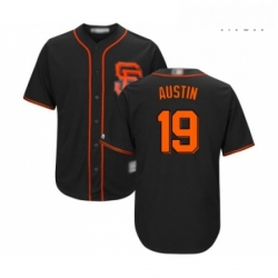 Mens San Francisco Giants 19 Tyler Austin Replica Black Alternate Cool Base Baseball Jersey 