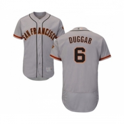 Mens San Francisco Giants 6 Steven Duggar Grey Road Flex Base Authentic Collection Baseball Jersey