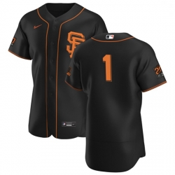 San Francisco Giants 1 Mauricio Dubon Men Nike Black Alternate 2020 Authentic 20 at 24 Patch Player MLB Jersey