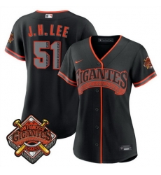 Women San Francisco Giants  51 Jung Hoo Lee Black 2026 Alternate Stadium Stitched Baseball Jersey  