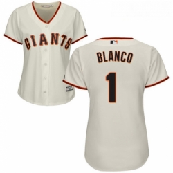 Womens Majestic San Francisco Giants 1 Gregor Blanco Replica Cream Home Cool Base MLB Jersey 