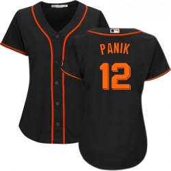 Womens Majestic San Francisco Giants 12 Joe Panik Replica Black Alternate Cool Base MLB Jersey