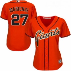 Womens Majestic San Francisco Giants 27 Juan Marichal Authentic Orange Alternate Cool Base MLB Jersey