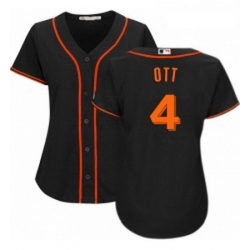 Womens Majestic San Francisco Giants 4 Mel Ott Authentic Black Alternate Cool Base MLB Jersey