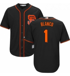 Youth Majestic San Francisco Giants 1 Gregor Blanco Replica Black Alternate Cool Base MLB Jersey 