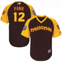 Youth Majestic San Francisco Giants 12 Joe Panik Authentic Brown 2016 All Star National League BP Cool Base MLB Jersey