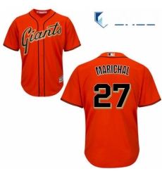 Youth Majestic San Francisco Giants 27 Juan Marichal Authentic Orange Alternate Cool Base MLB Jersey