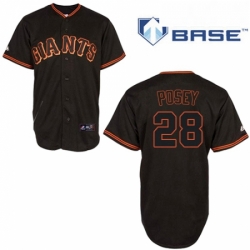 Youth Majestic San Francisco Giants 28 Buster Posey Replica Black Cool Base MLB Jersey