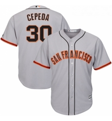 Youth Majestic San Francisco Giants 30 Orlando Cepeda Authentic Grey Road Cool Base MLB Jersey