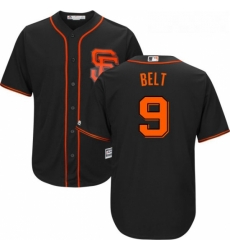 Youth Majestic San Francisco Giants 9 Brandon Belt Authentic Black Alternate Cool Base MLB Jersey