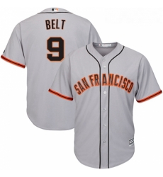 Youth Majestic San Francisco Giants 9 Brandon Belt Authentic Grey Road Cool Base MLB Jersey