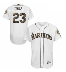 Mens Majestic Seattle Mariners 23 Nelson Cruz Authentic White 2016 Memorial Day Fashion Flex Base MLB Jersey