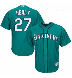 Mens Majestic Seattle Mariners 27 Ryon Healy Replica Teal Green Alternate Cool Base MLB Jersey 