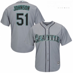 Mens Majestic Seattle Mariners 51 Randy Johnson Replica Grey Road Cool Base MLB Jersey