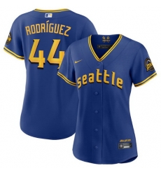 Women Seattle Mariners 44 Julio Rodriguez Royal 2023 City Connect Stitched Baseball Jersey