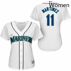 Womens Majestic Seattle Mariners 11 Edgar Martinez Authentic White Home Cool Base MLB Jersey 