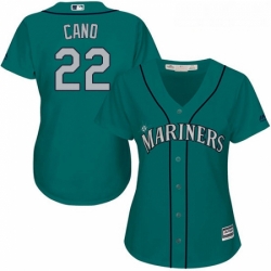 Womens Majestic Seattle Mariners 22 Robinson Cano Authentic Teal Green Alternate Cool Base MLB Jersey