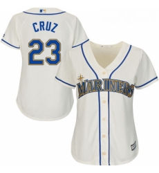 Womens Majestic Seattle Mariners 23 Nelson Cruz Replica Cream Alternate Cool Base MLB Jersey