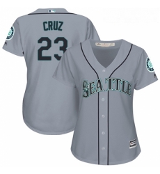 Womens Majestic Seattle Mariners 23 Nelson Cruz Replica Grey Road Cool Base MLB Jersey