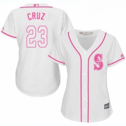 Womens Majestic Seattle Mariners 23 Nelson Cruz Replica White Fashion Cool Base MLB Jersey