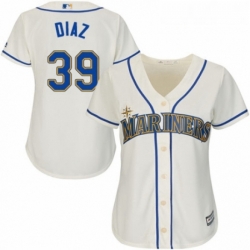 Womens Majestic Seattle Mariners 39 Edwin Diaz Replica Cream Alternate Cool Base MLB Jersey 