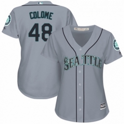 Womens Majestic Seattle Mariners 48 Alex Colome Replica Grey Road Cool Base MLB Jersey 