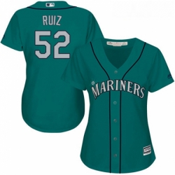 Womens Majestic Seattle Mariners 52 Carlos Ruiz Replica Teal Green Alternate Cool Base MLB Jersey