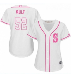 Womens Majestic Seattle Mariners 52 Carlos Ruiz Replica White Fashion Cool Base MLB Jersey