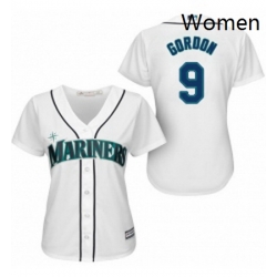 Womens Majestic Seattle Mariners 9 Dee Gordon Replica White Home Cool Base MLB Jersey 