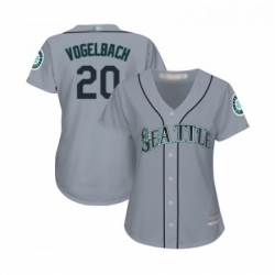 Womens Seattle Mariners 20 Dan Vogelbach Replica Grey Road Cool Base Baseball Jersey 