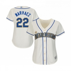 Womens Seattle Mariners 22 Omar Narvaez Replica Cream Alternate Cool Base Baseball Jersey 