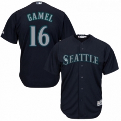 Youth Majestic Seattle Mariners 16 Ben Gamel Authentic Navy Blue Alternate 2 Cool Base MLB Jersey 