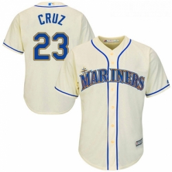 Youth Majestic Seattle Mariners 23 Nelson Cruz Authentic Cream Alternate Cool Base MLB Jersey